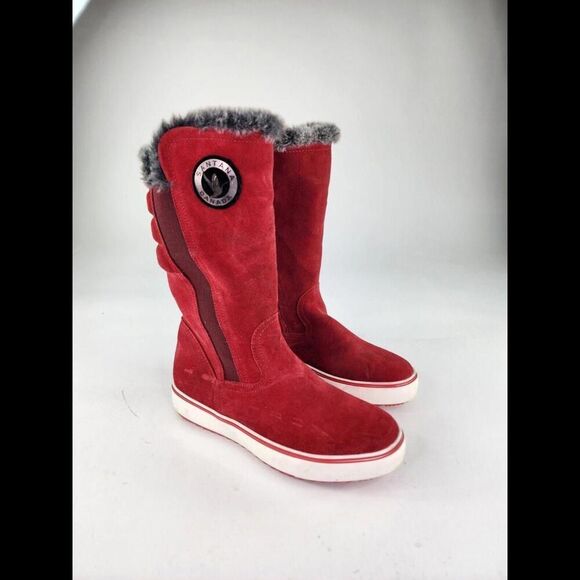 Santana Canada Maximo Snow Boot US 8 M Women's Red Platform Snow Pull-On Booys - Picture 3 of 15